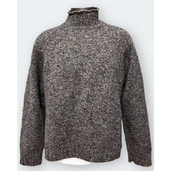 Vintage Abercrombie Wool Mock Neck Sweater XL Red Cross Outdoor Knit - Picture 11 of 13